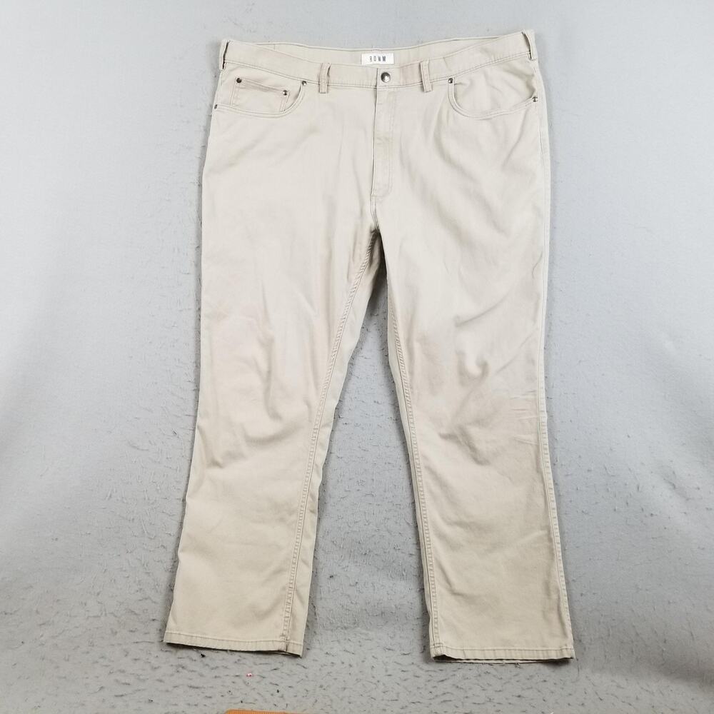 ROWM Jeans Mens 44x32 Beige Straight Stretch Denim 5 Pocket‎ Casual Pants